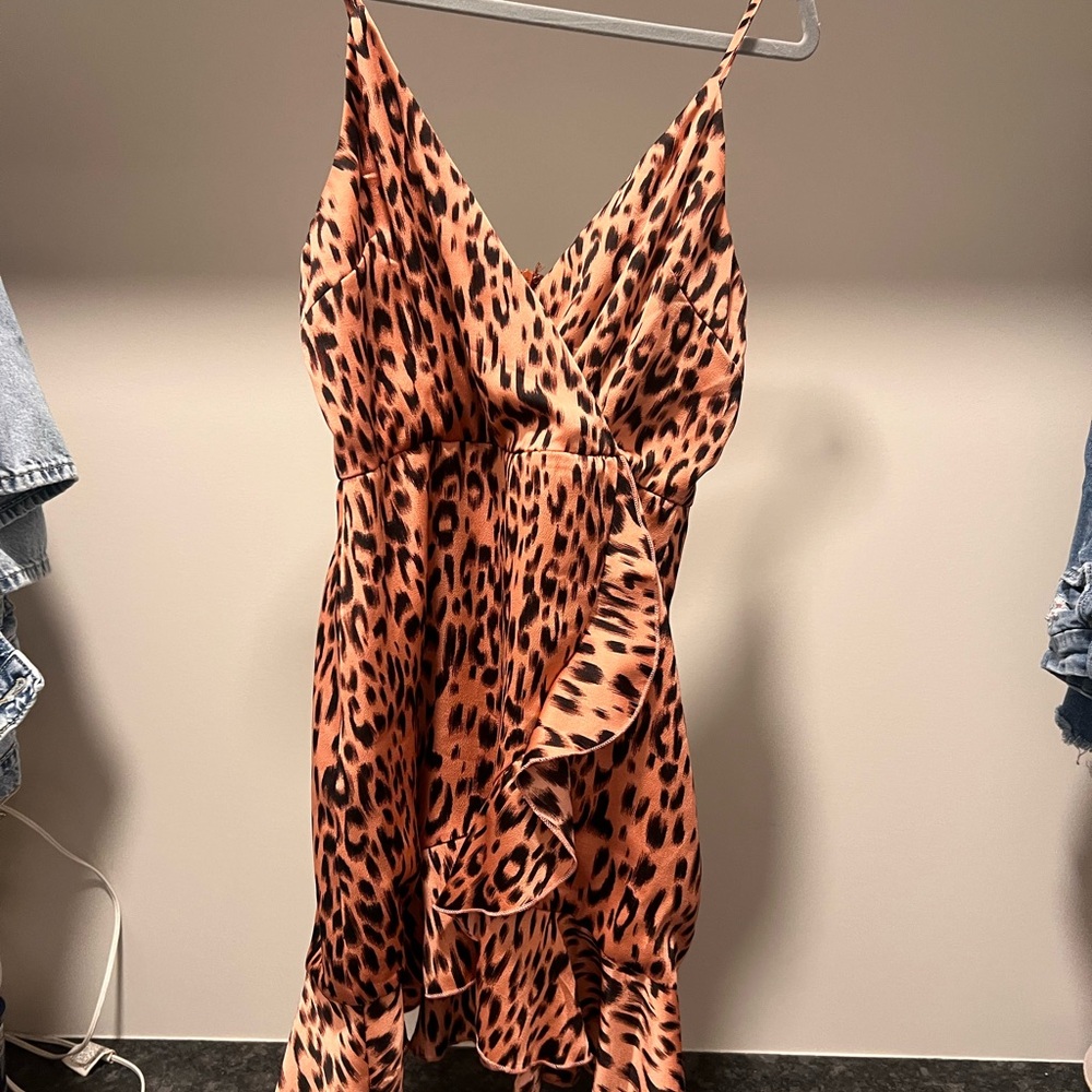 Leopard Print FauxWrap Dress